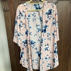 Pink blush maternity floral kimono